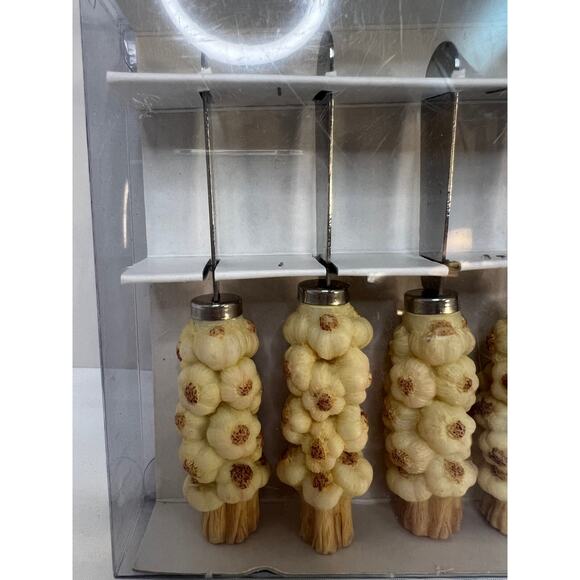 1993 Boston Warehouse Set of 4 Stainless Steel Resin Garlic Braids Spreaders NIB - Picture 2 of 6